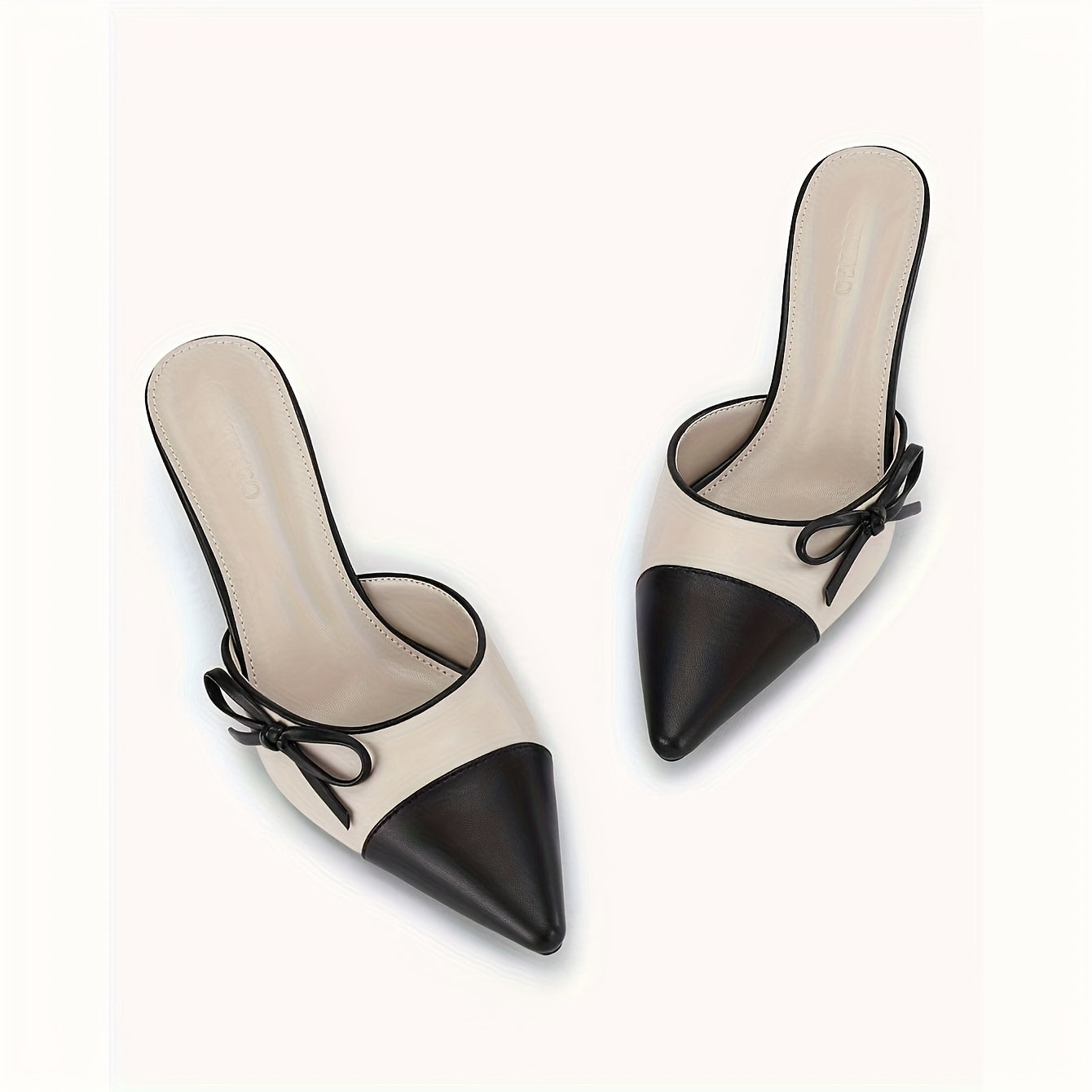 Women'S Side Bow Stiletto Heel Sandals Two-color Closed Pointed Wedding Dress Shoes High Heels