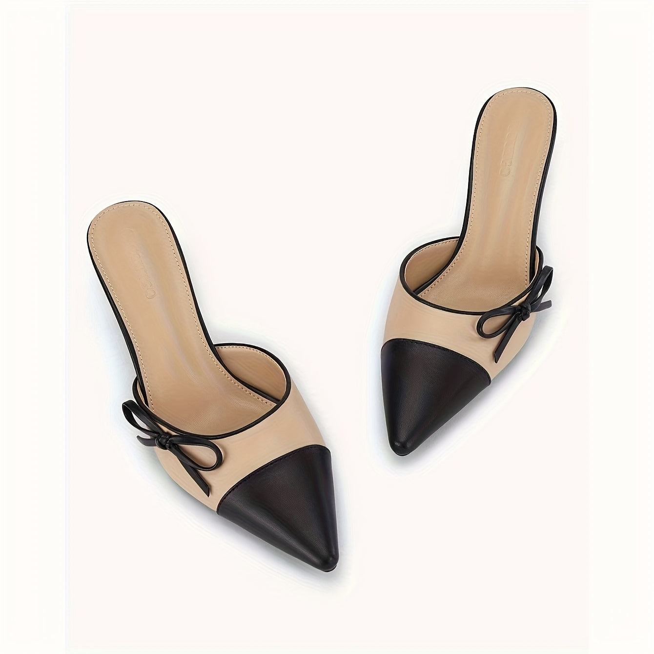 Women'S Side Bow Stiletto Heel Sandals Two-color Closed Pointed Wedding Dress Shoes High Heels