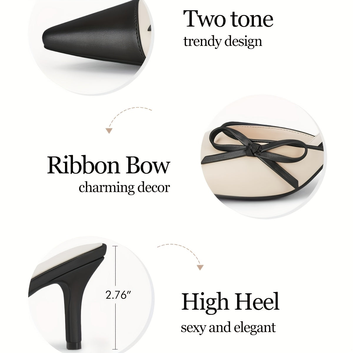 Women'S Side Bow Stiletto Heel Sandals Two-color Closed Pointed Wedding Dress Shoes High Heels