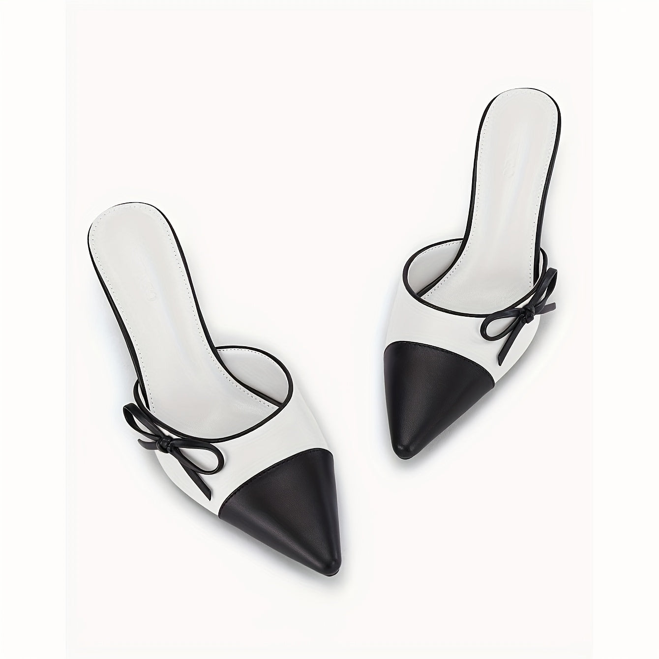 Women'S Side Bow Stiletto Heel Sandals Two-color Closed Pointed Wedding Dress Shoes High Heels