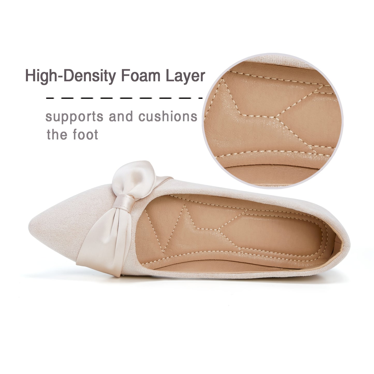 Ballet Flats for Women Comfortable Elegant Women's Flats Slip On Pointed Toe Flats Shoes Women-AW303